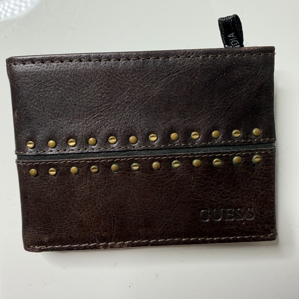Guess Dark Brown Studded Card Holder